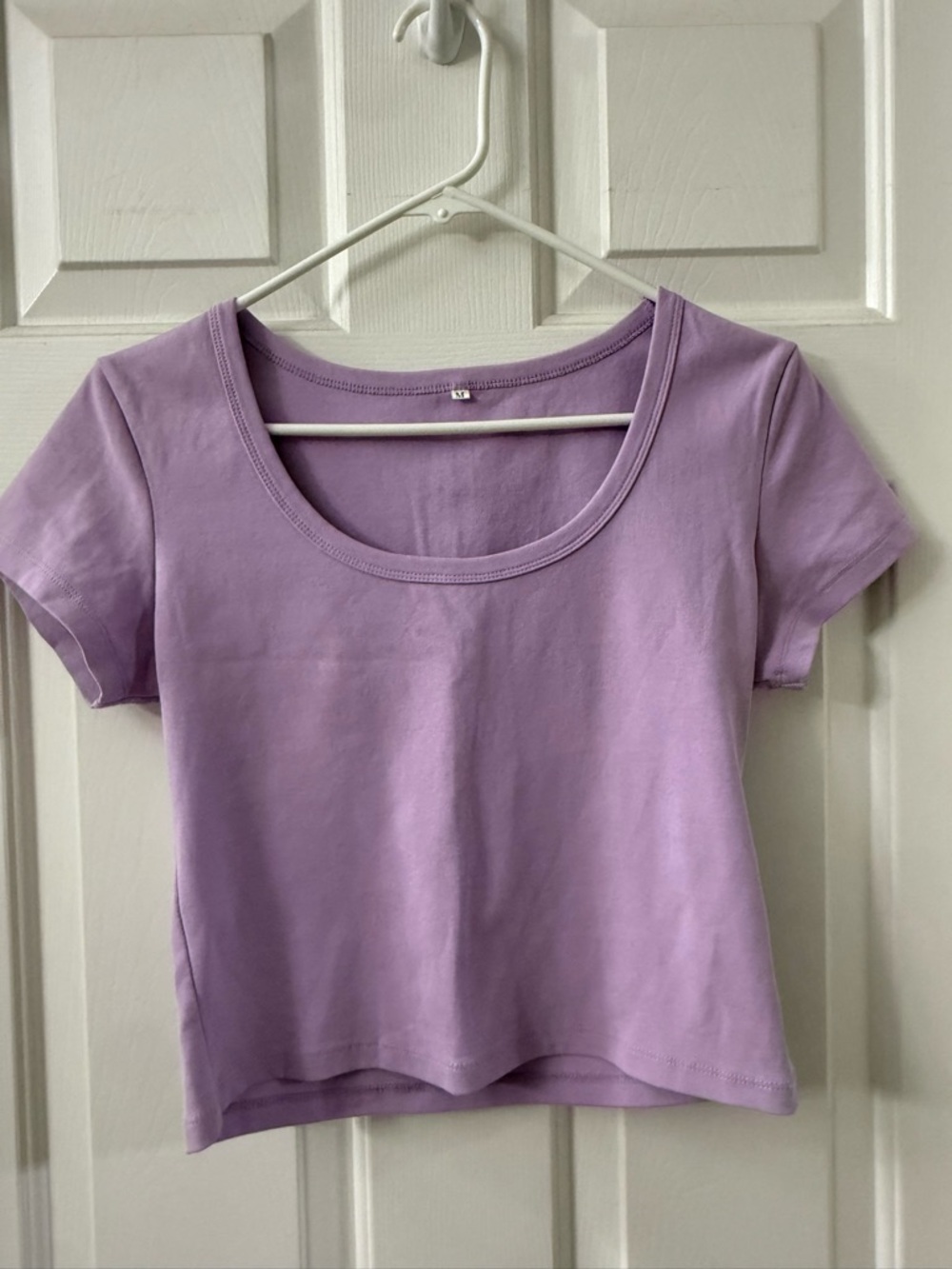 Women’s Lavender Scoop Neck Crop Top